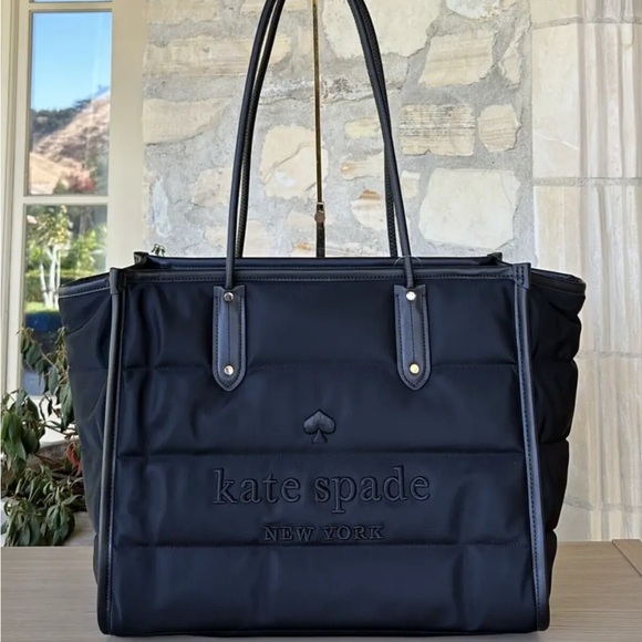 Kate Spade Ella Ksny Puffy Extra Large Tote Bag Black Nylon NWT Womens Authentic - Picture 11 of 11